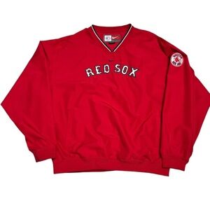 Nike men's VTG red pull over wind breaker baseball Boston red Sox size small EUC
